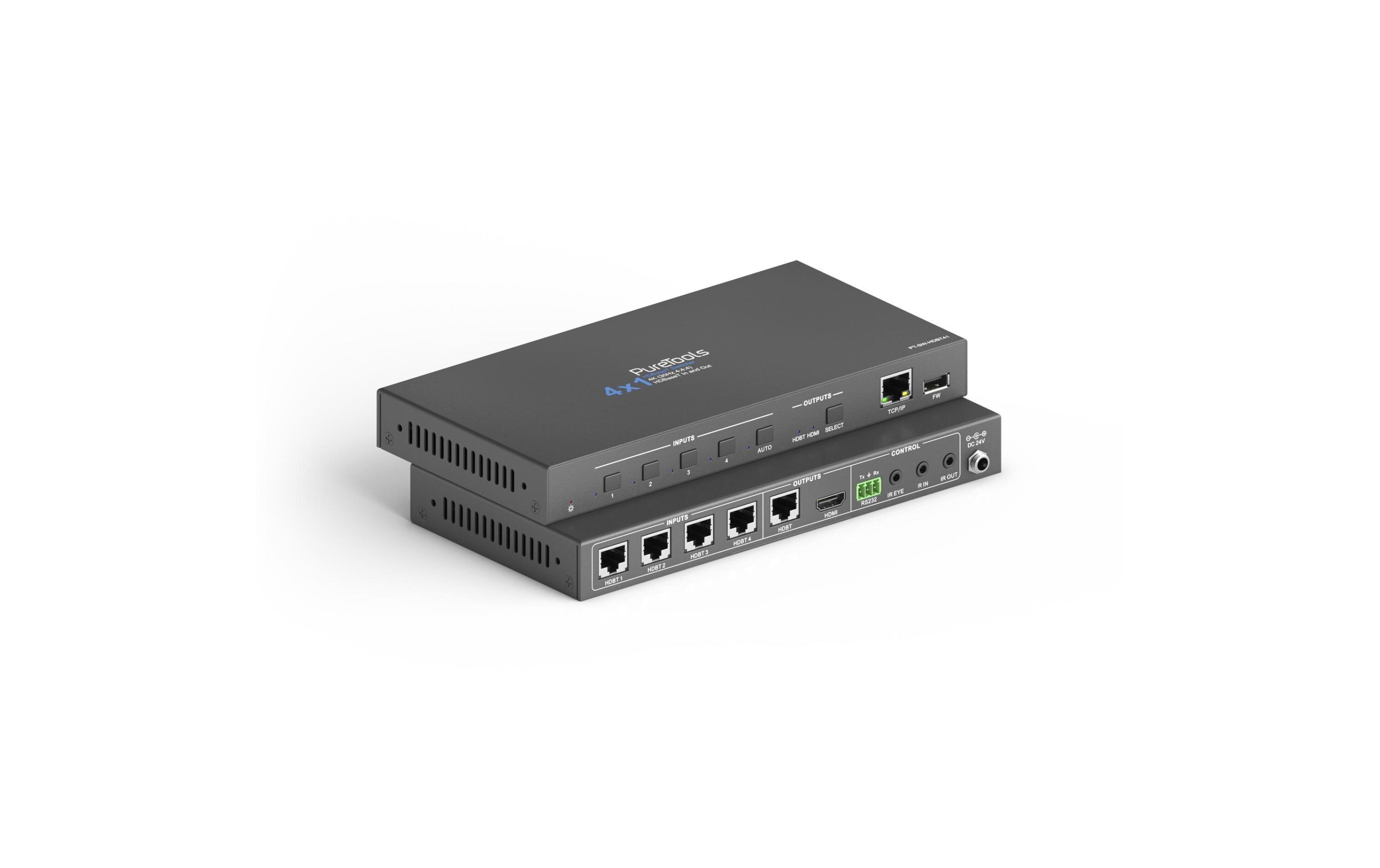 Switcher PT-SW-HDBT41 HDBaseT<br>4x1 4K HDBaseT In and Out Switcher