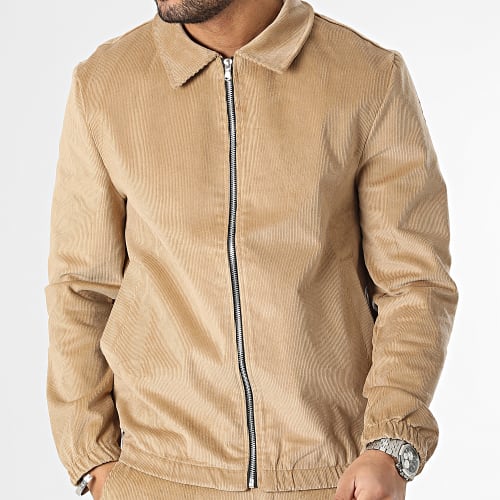 Ensemble Veste Zippée Et Pantalon Cargo Velours Camel