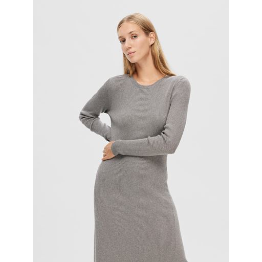 Selected Femme Lura Strikkjole, Medium Grey Melange, M