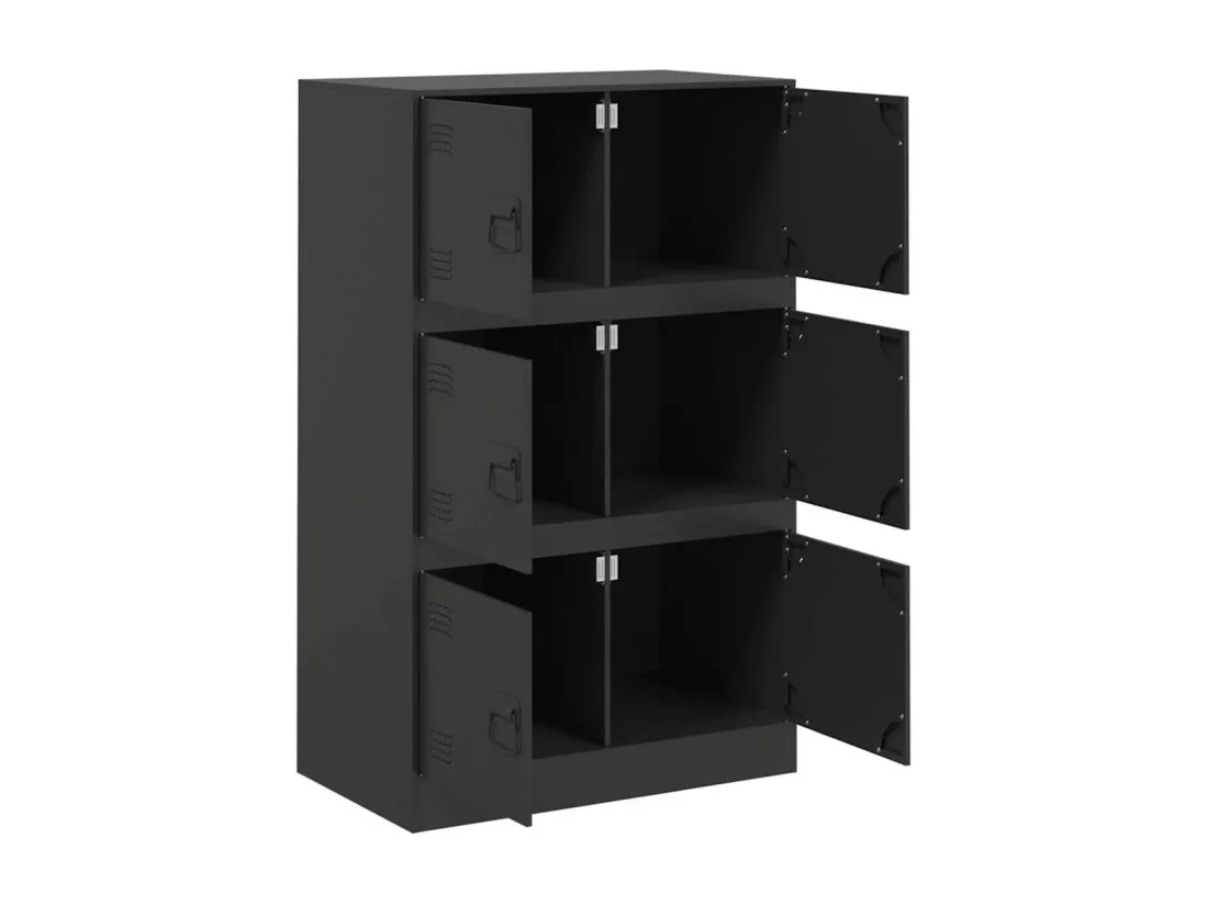 Buffet noir 67x39x107 cm acier