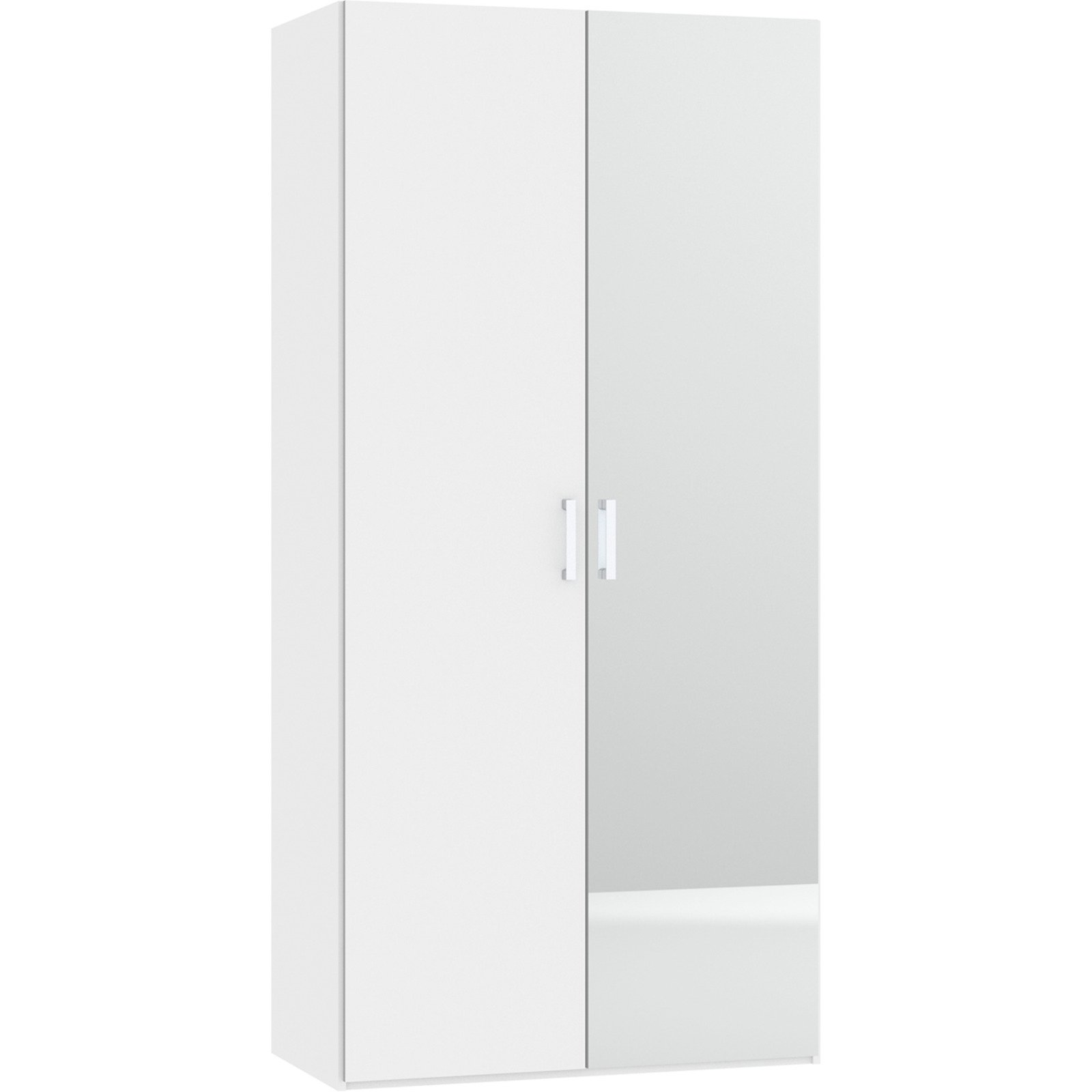 Schrank Schweizer 108 weiss, mit Spiegel 102 x 215 x 59 cm, 102 cm