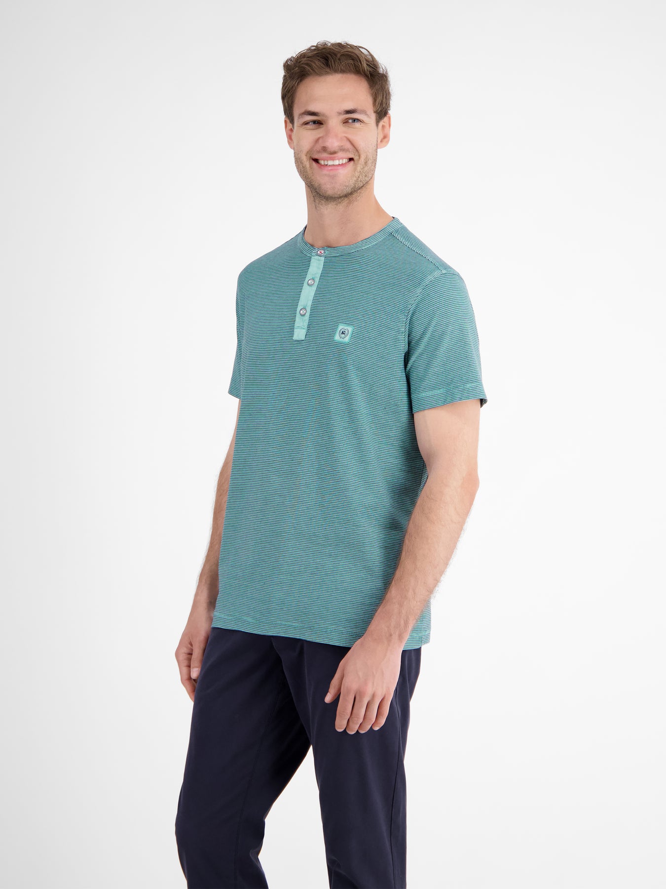 Gestreiftes Serafino-Shirt für Herren