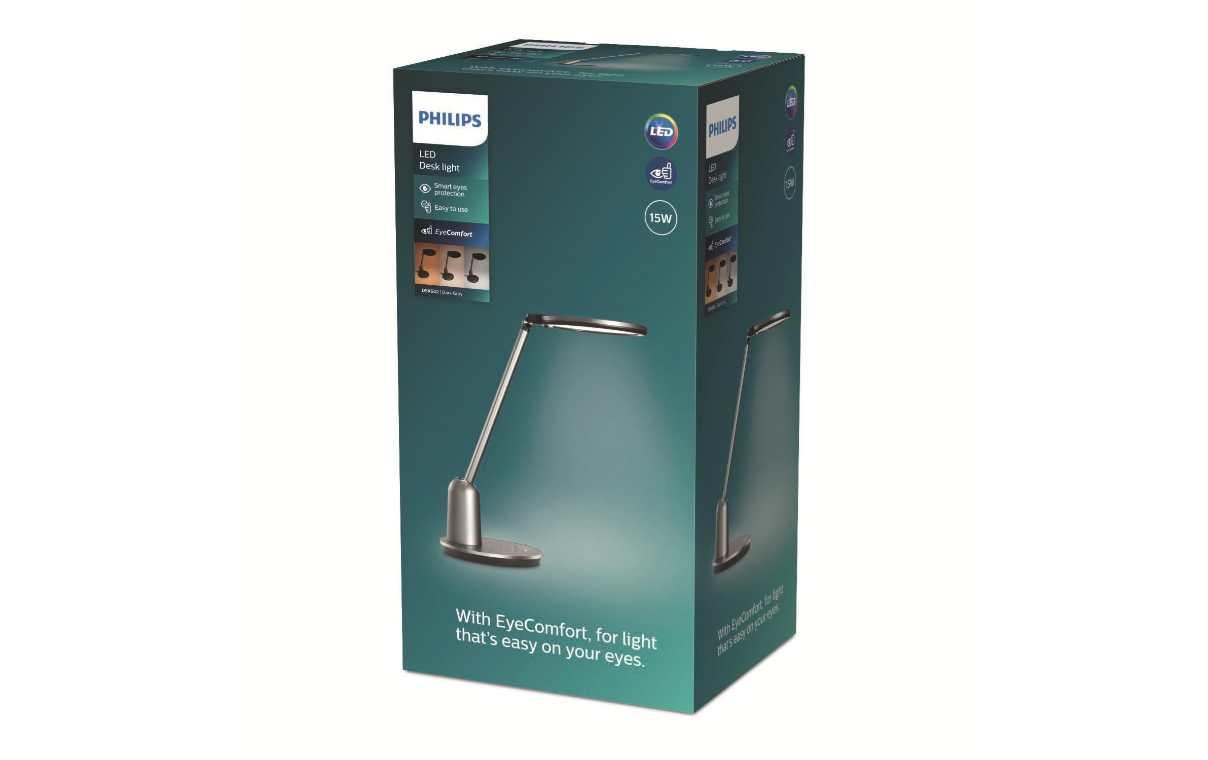 Philips LED Tischleuchte »Einstein grau 630 lm TouchDimmer« Kaltweiss | Neutralweiss | Tageslichtweiss | Warmweiss