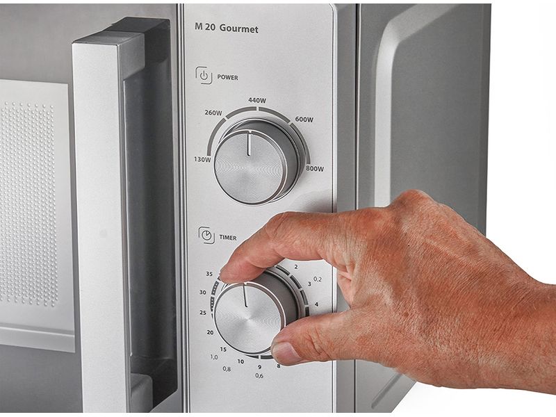 Caso Mikrowelle M20 Gourmet Schwarz/Silber Design-Mikrowelle