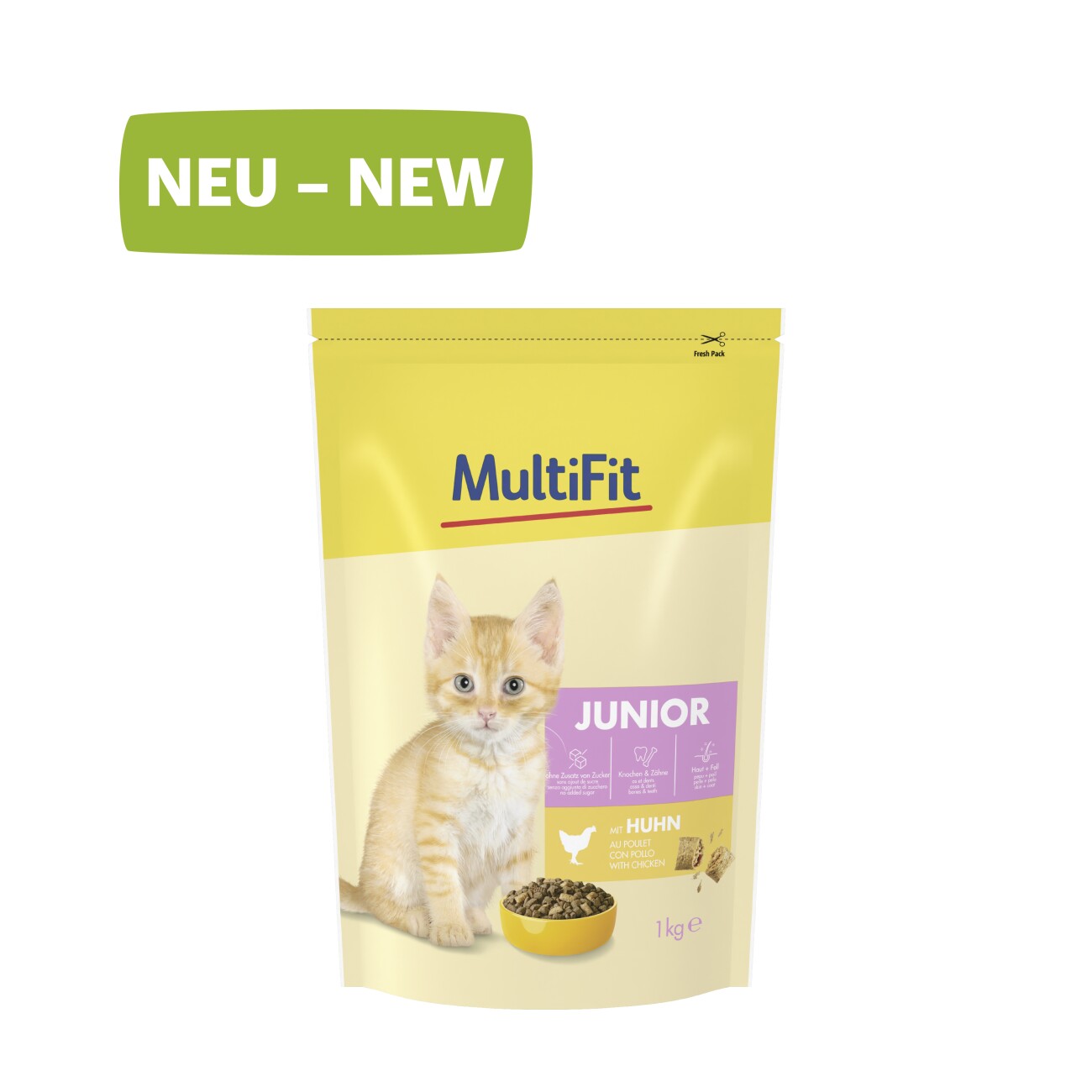 MultiFit Trockenfutter Katze, Junior, Huhn 1 kg