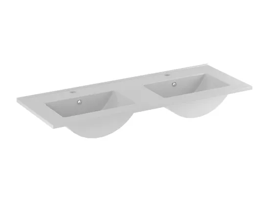 Meuble double vasque encastrée 120cm Siena bois et noir