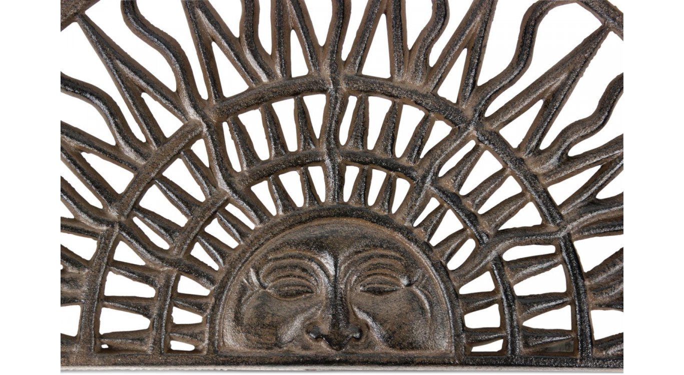 Paillasson demi lune fonte marron 69.5x2.5x37.5cm
