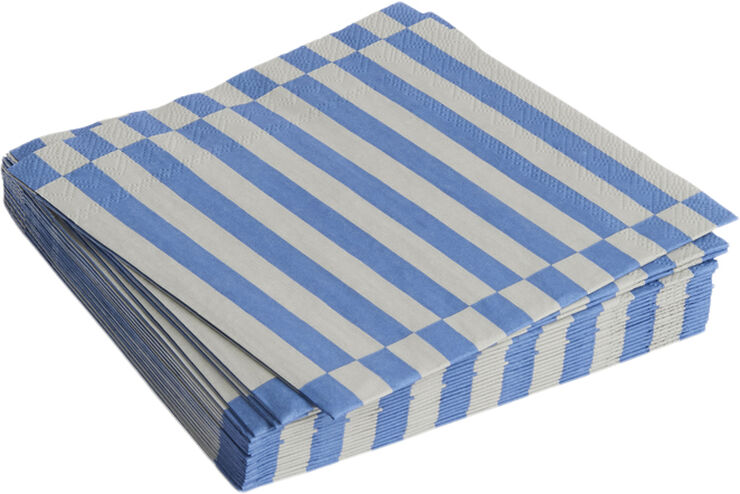 Hay Pattern Napkins-Set of 20 Lunch-Grey and blue pillar stripe