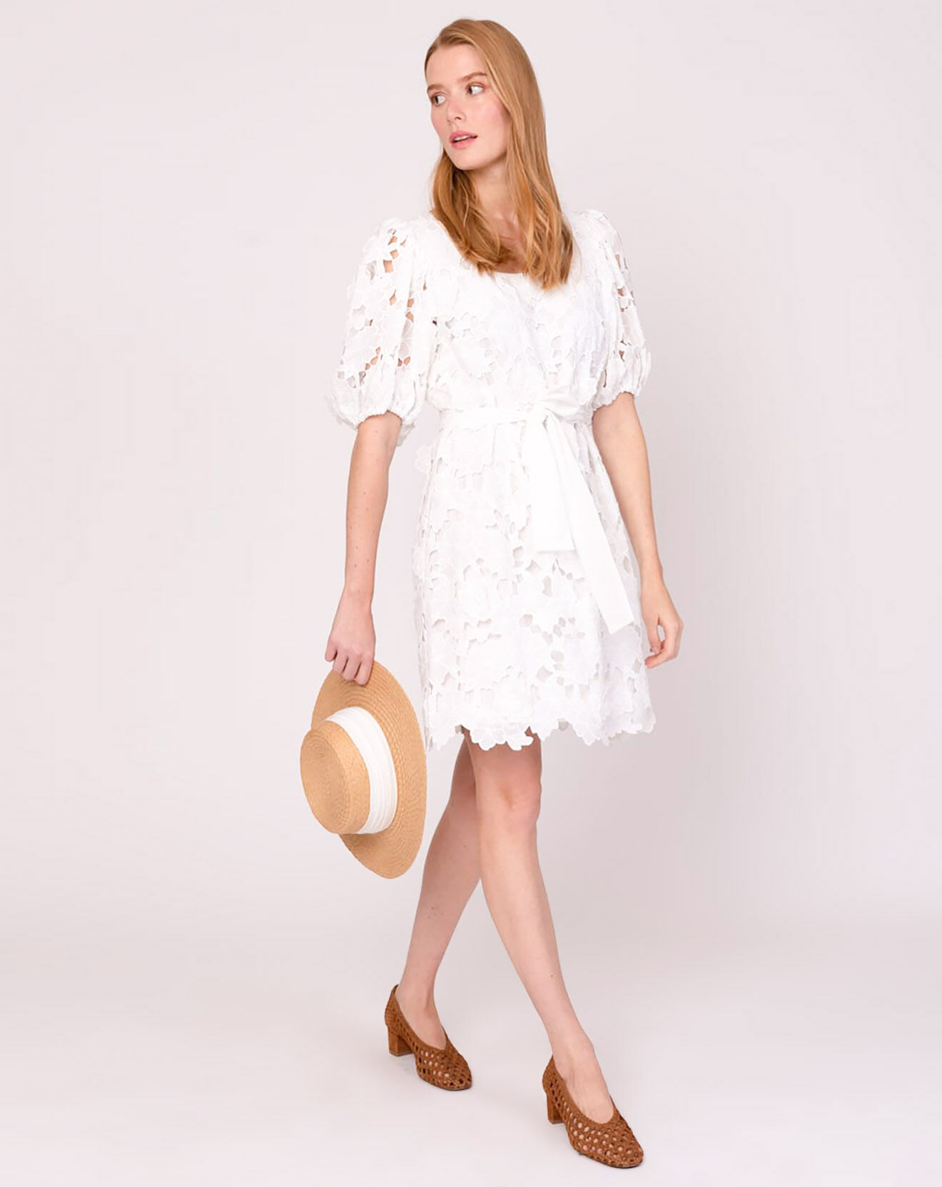 Derhy Robe Promesse imprimée blanche