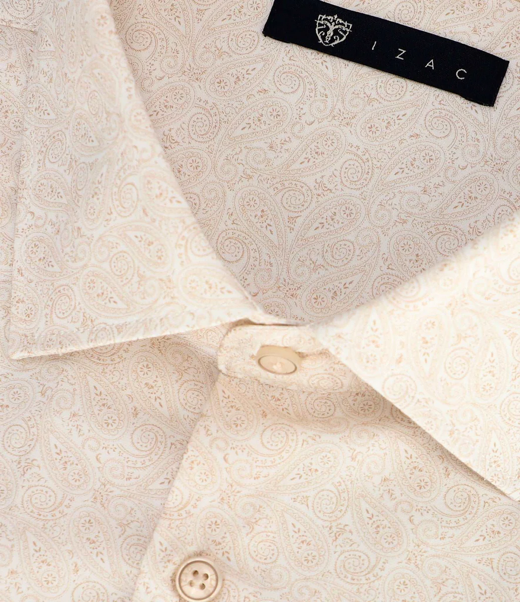 Chemise slim imprimée beige PAQUITO