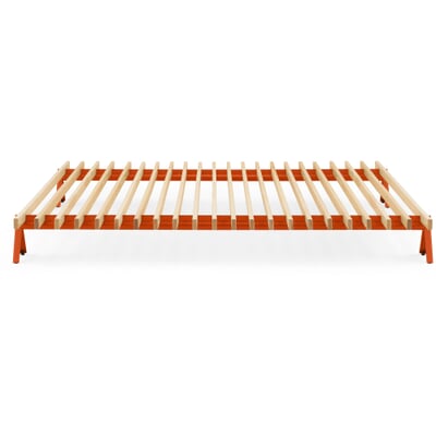 Bett Simplon - 180 cm, RAL 2001 Rotorange