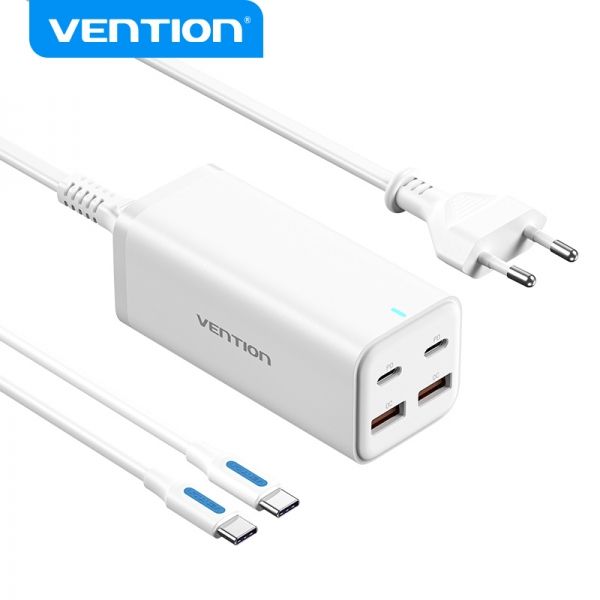 Vention FBSWG-EU Carregador de Parede 100W GaN 2xUSB-C 2xUSB