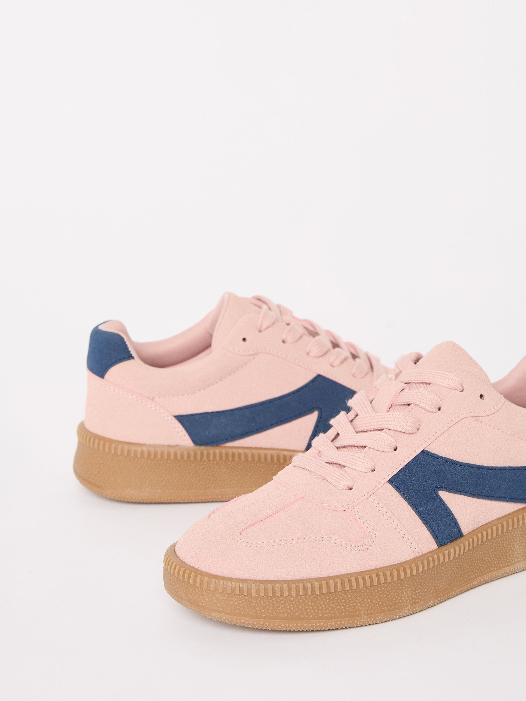 Roze - Friends Like These retro sportschoenen met veters en rubberen zool