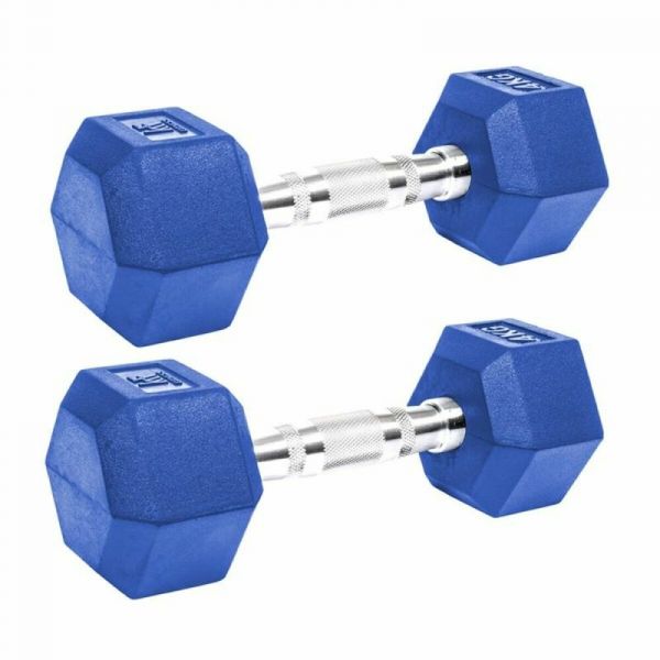 Krf Rubber Hex Dumbell Azul 4 kg
