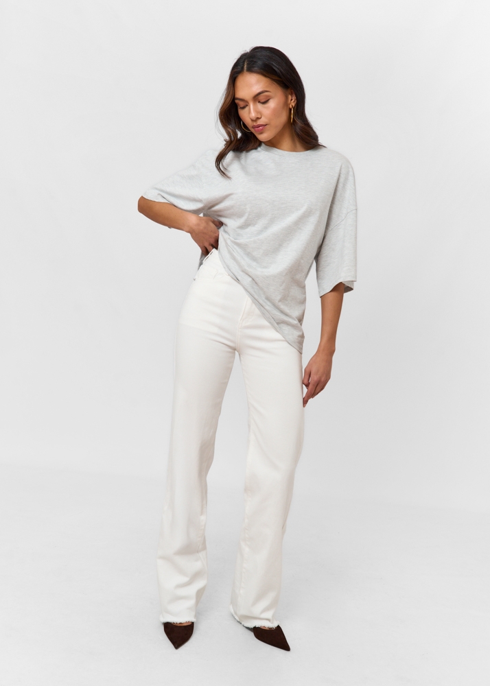 Straight leg stretch jeans ecru