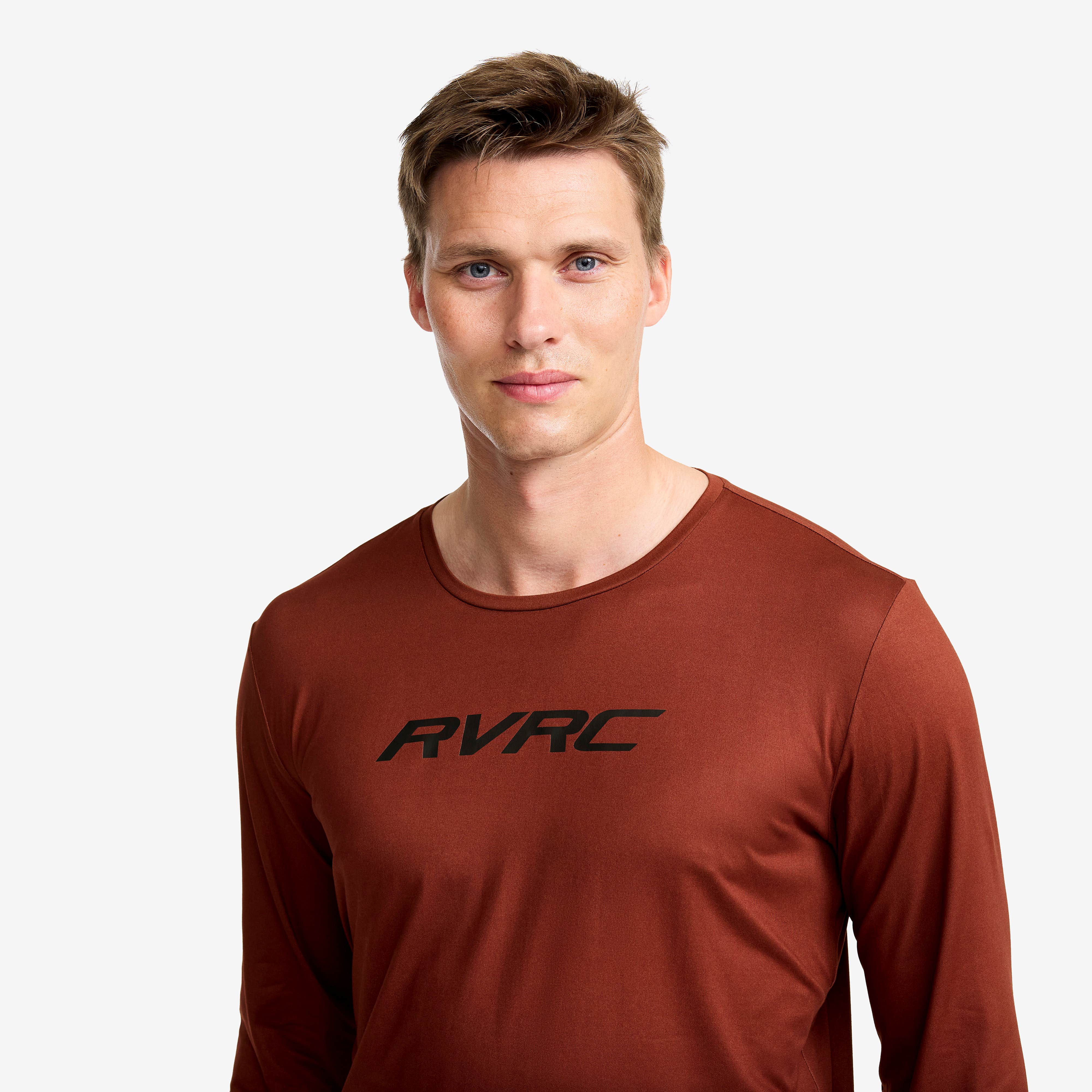 Mission Logo Long-sleeved T-shirt Herre Fired Brick