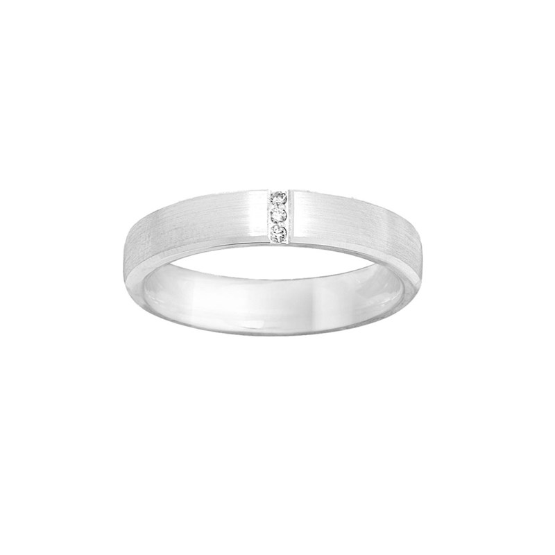 Bague Mixte - Or 18 Carats - Diamant 0,02 Carats