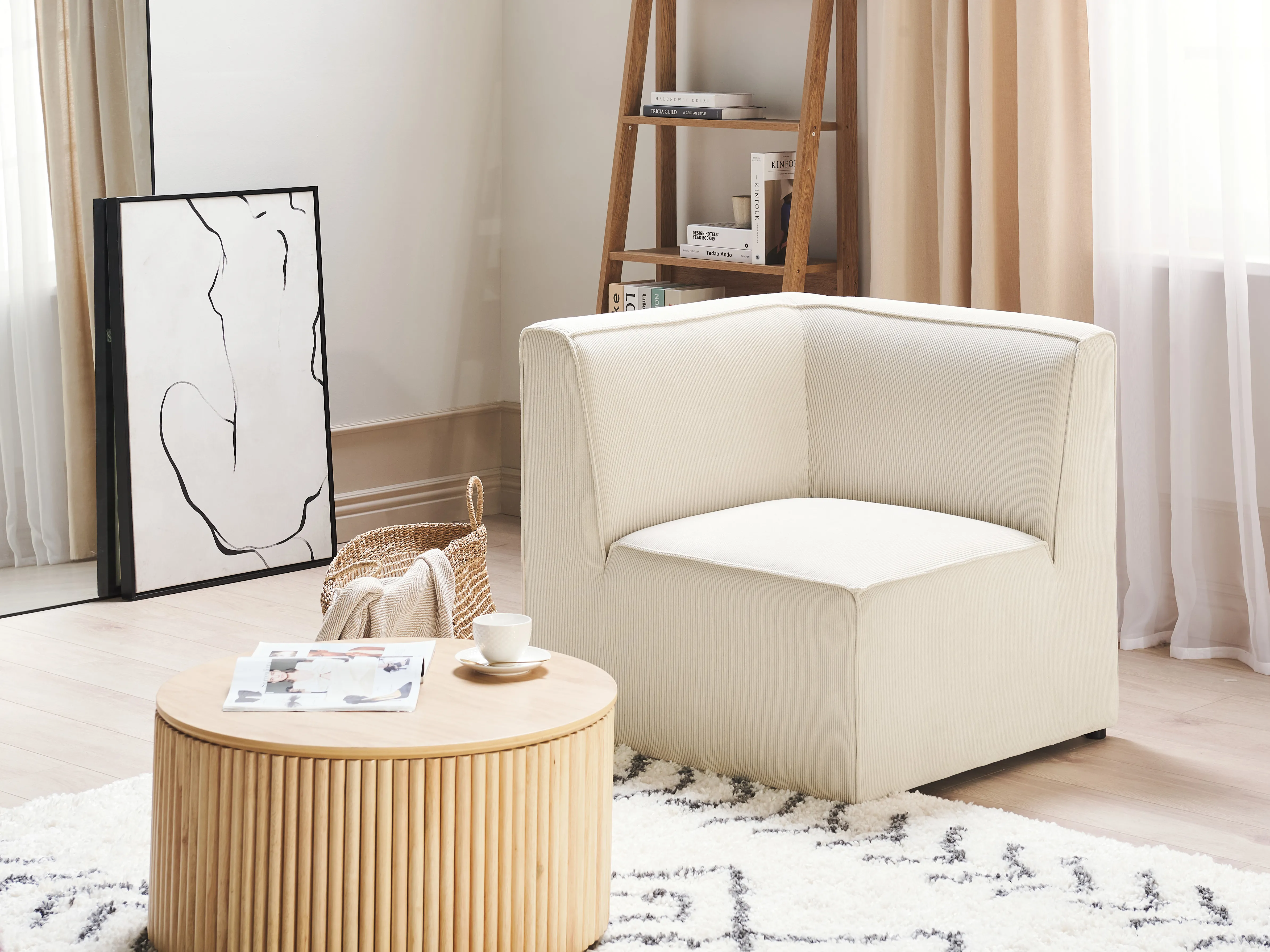 Hoekmodule LEMVIG Corduroy Lichtbeige