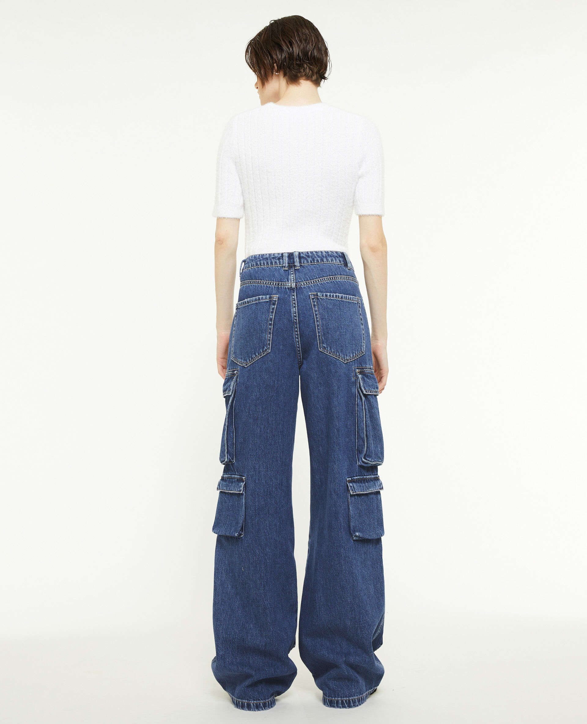 Jean cargo large multipoche - Bleu