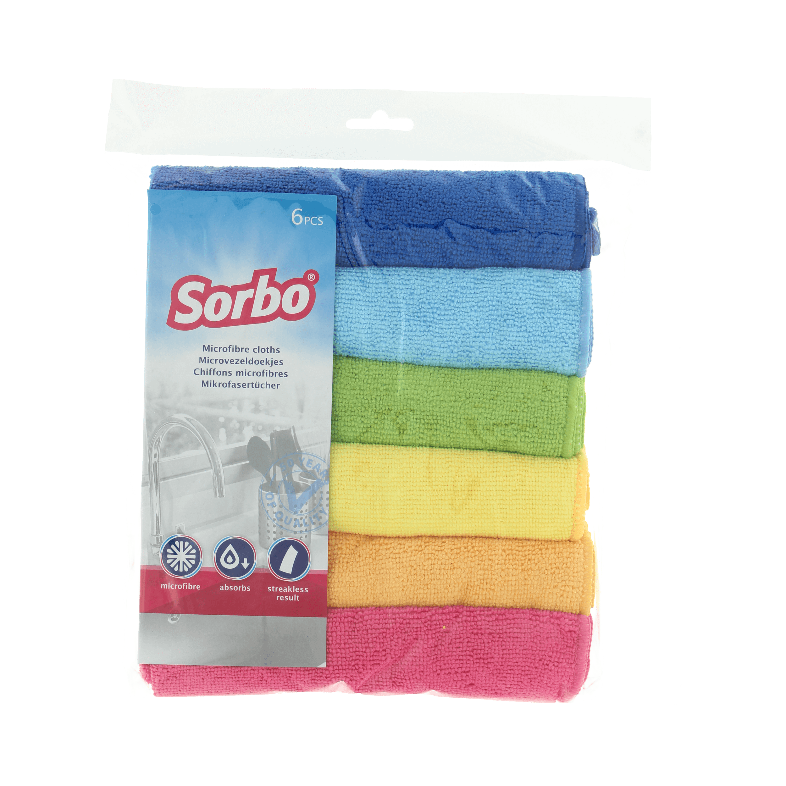 Sorbo - Microvezeldoek 40x40cm - 6 Stuks - 21 cm