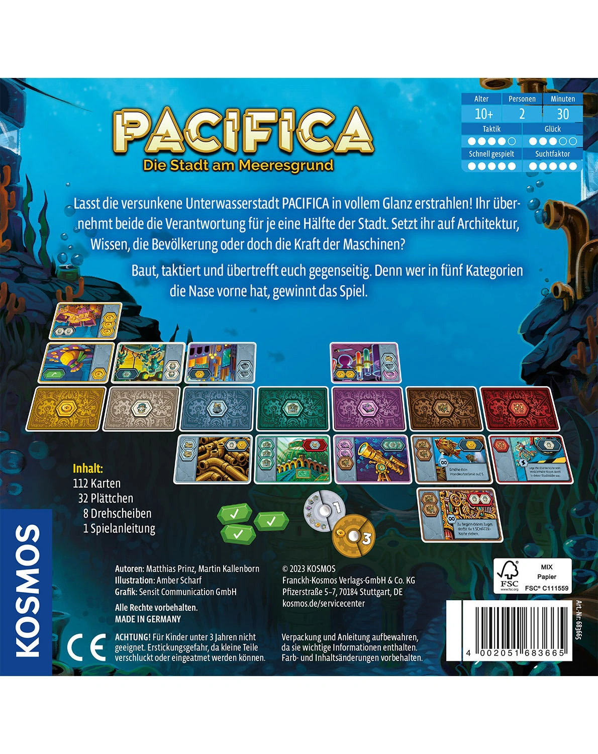 Gesellschaftsspiel PACIFICA - DIE STADT AM MEERESGRUND in bunt