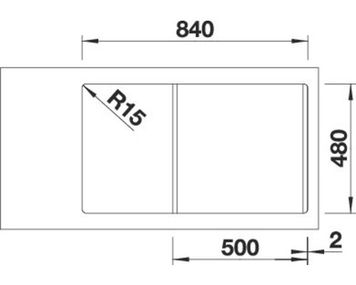Blanco SONA 5 S spoelbak 860 x 500 mm zacht wit 527151