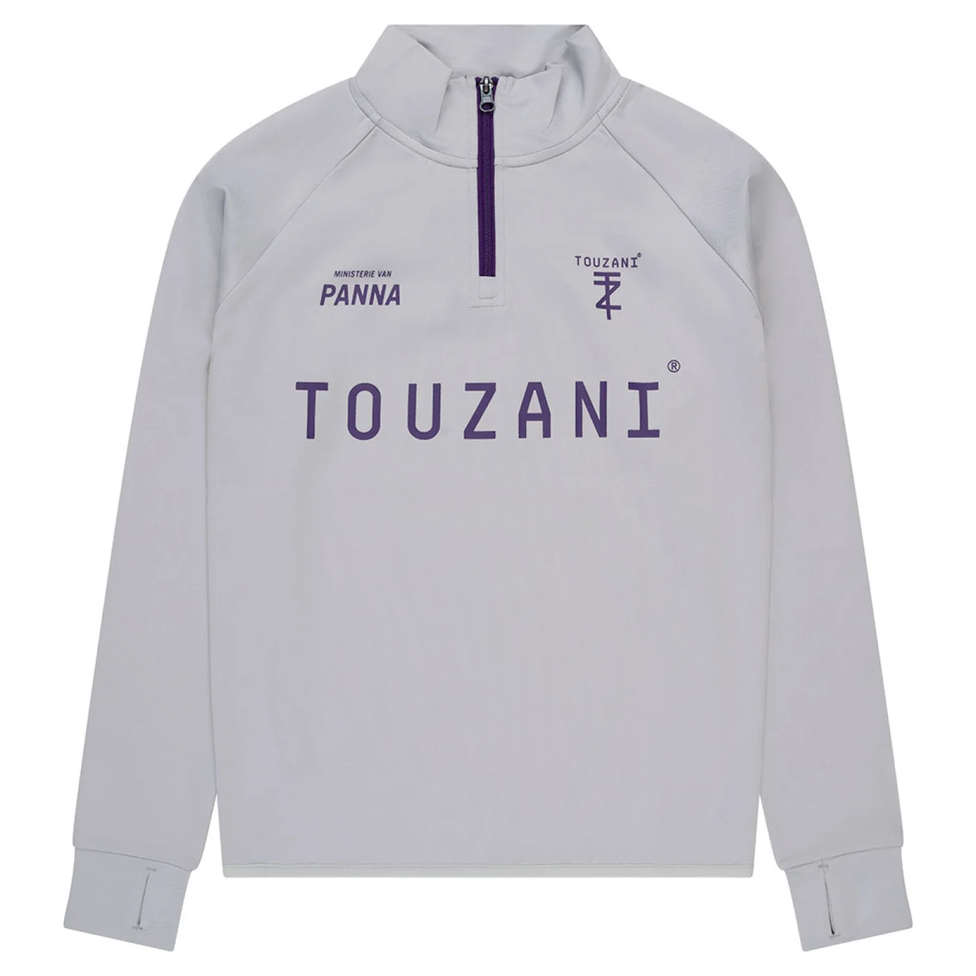 Touzani Platinum Trainingstrui 1/4-Zip Kids Grijs Paars