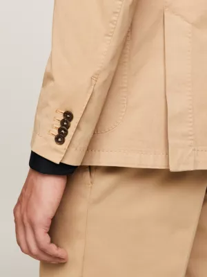 Blazer slim fit em sarja tingida em peça