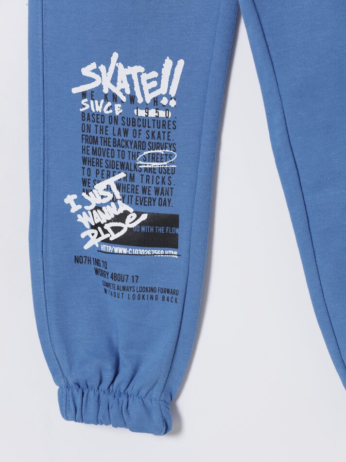 Calça de moletom estampada - Azul Médio