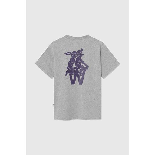 Wood Wood Ace Bikers T-shirt, Grey Melange, S
