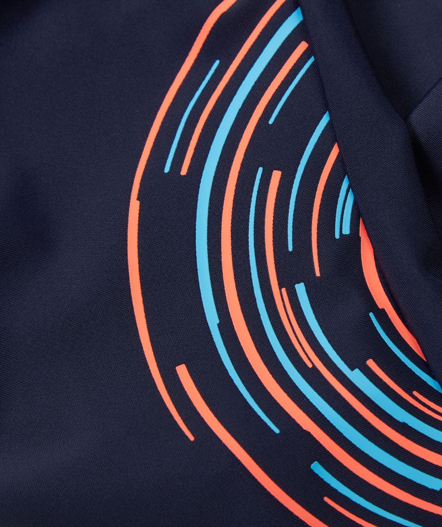 Speedo badedragt til piger - Plastisol Placement Muscleback - Mørkeblå/orange