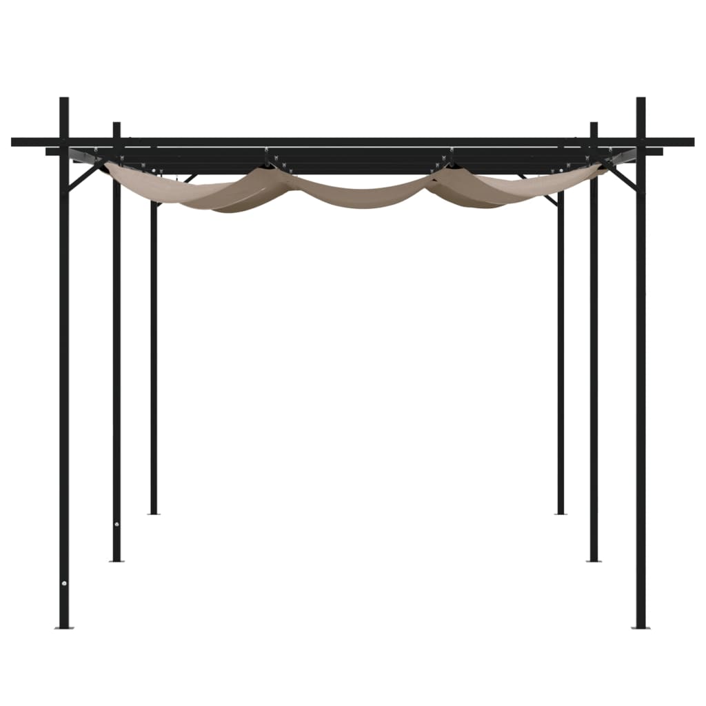 Pergola avec toit rétractable taupe 589x292x230 cm