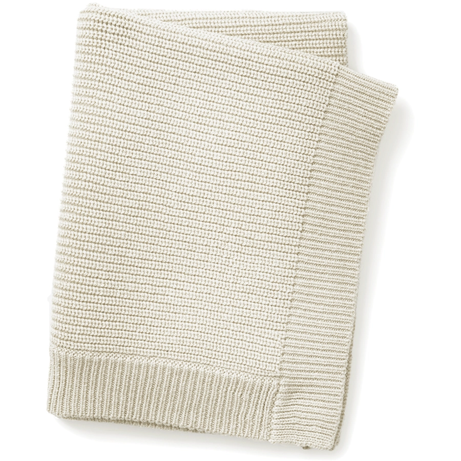 Elodie gestrickte Wolldecke Vanilla White