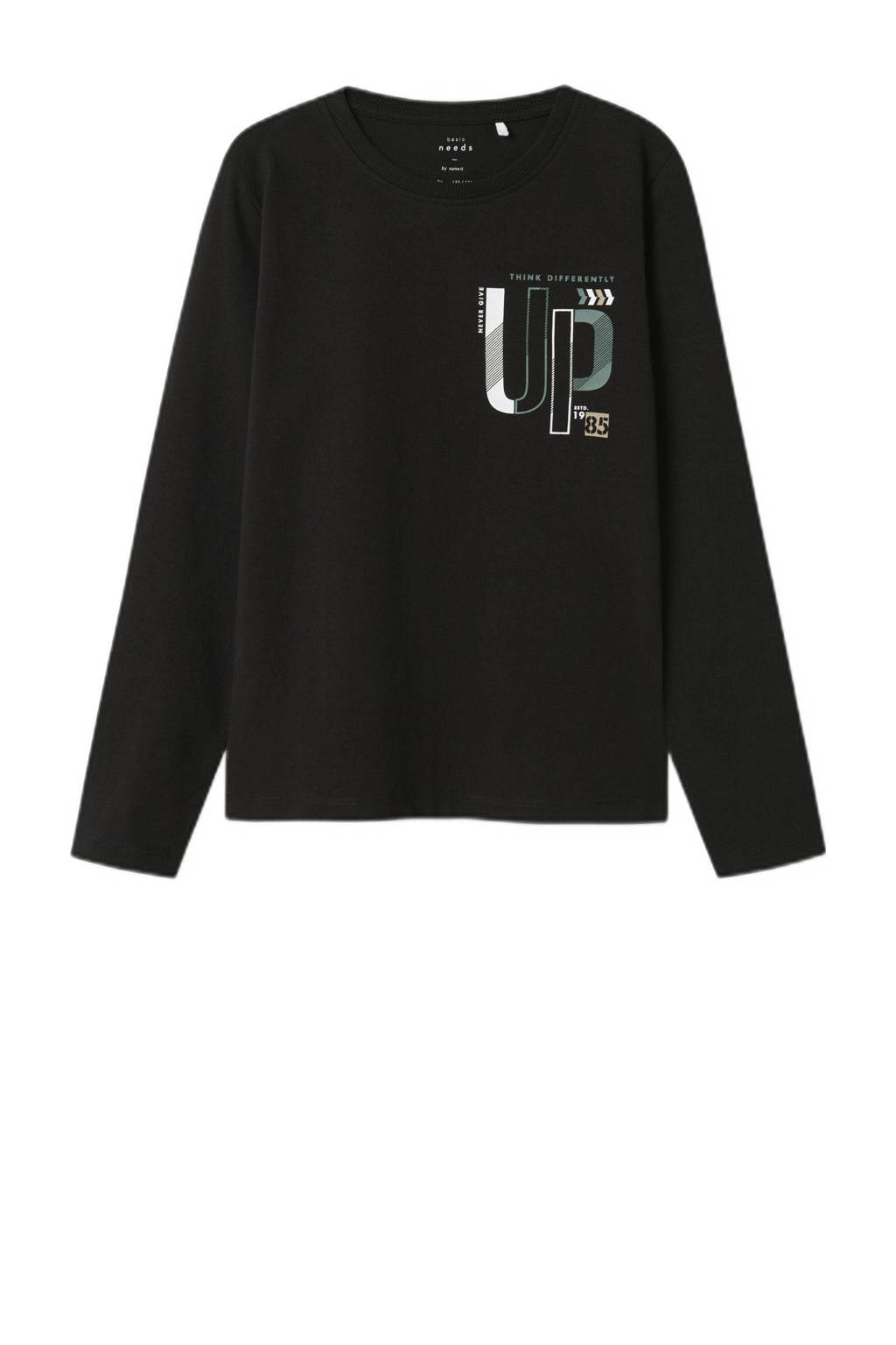 NAME IT longsleeve NKMVUX - set van 2 groen/zwart