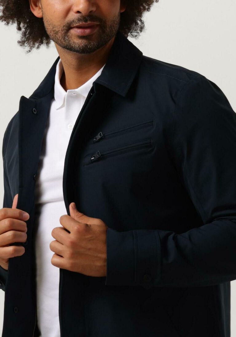 VANGUARD blauwe vanguard mantel long jacket poly soft touch v-coat