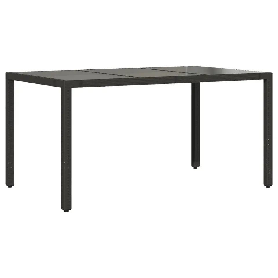vidaXL - Tuintafel - Zwart - Poly rattan - 150 x 90 x 75 cm