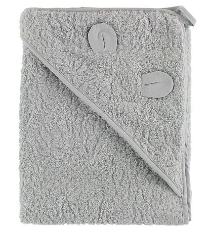 Pippi Baby Handtuch - 83x83 cm - Hellgrau m. Ohren