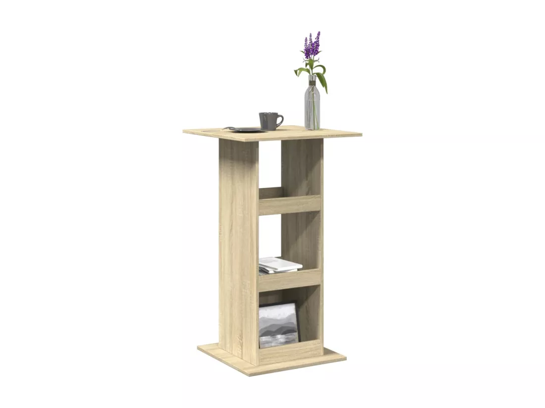 Table de bar avec rangement chêne sonoma bois d'ingénierie
