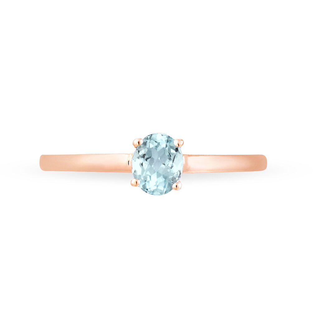 Bague Lily Or Rose Aigue Marine