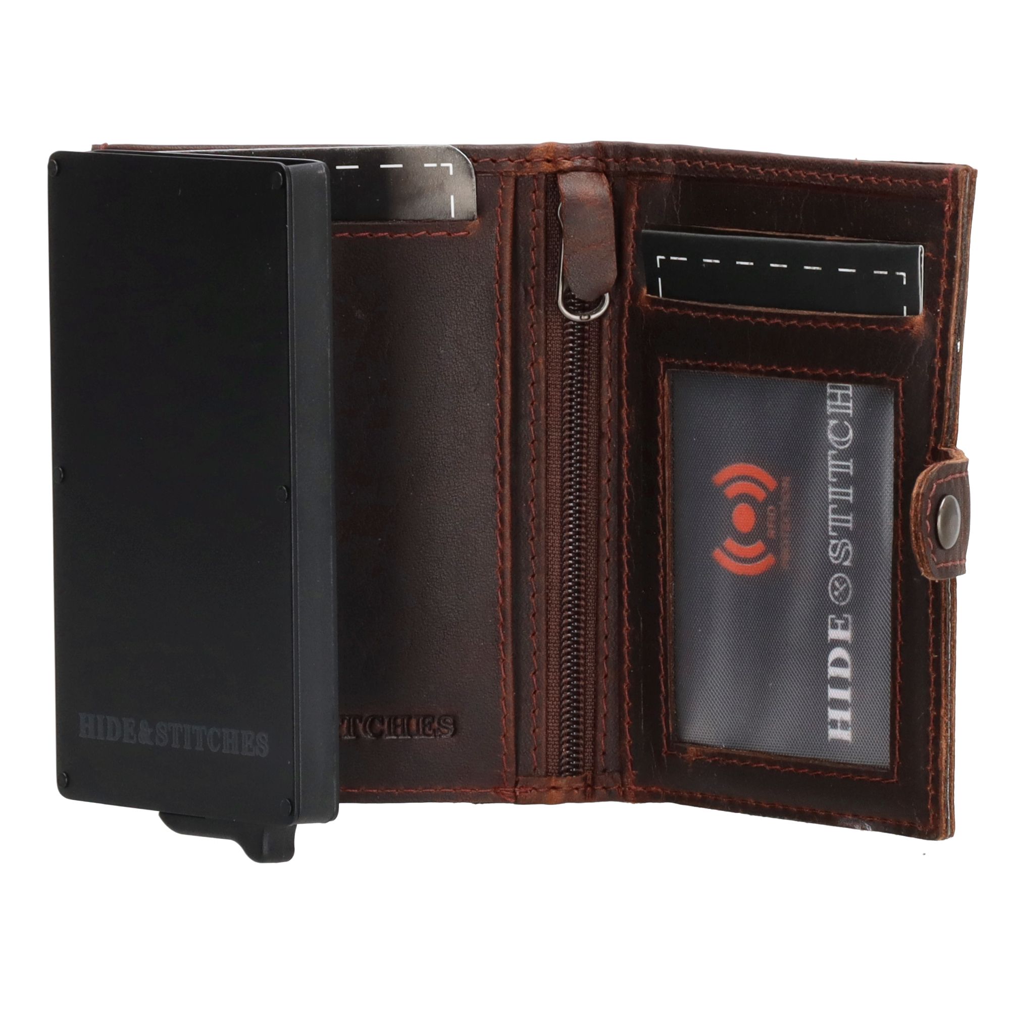 Hide & Stitches Japura Safety Wallet Donkerbruin