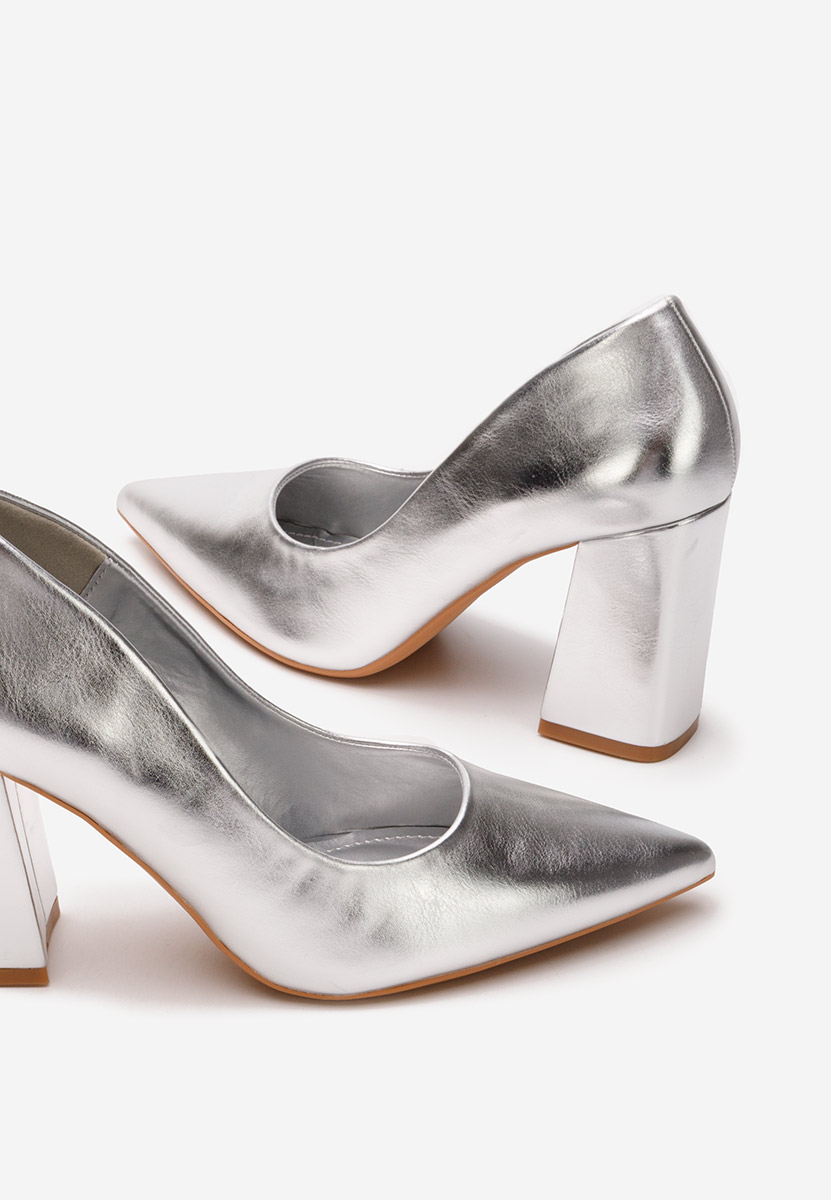 Chaussures à talon épais argent Nashia