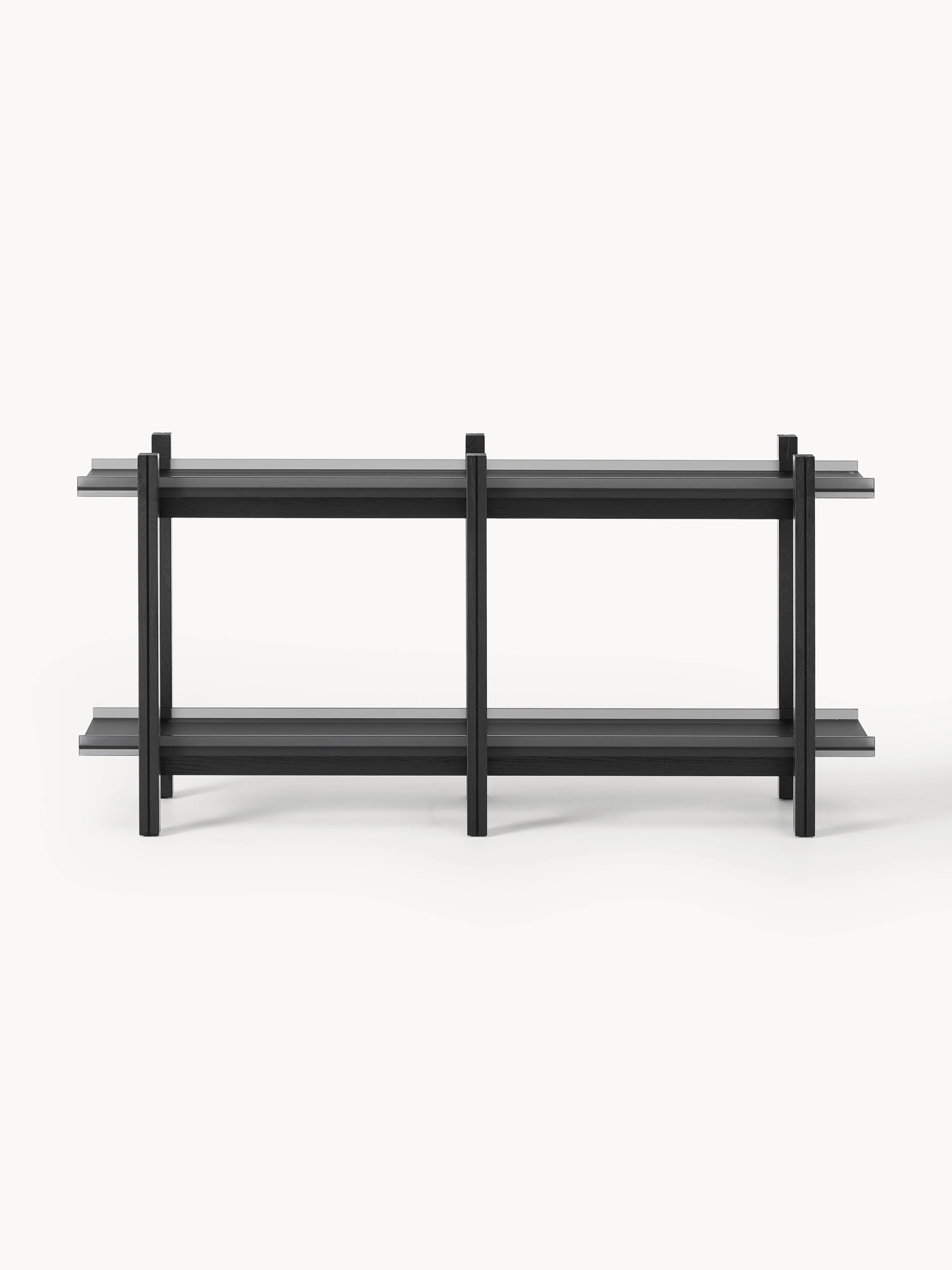 Wandrek Alex van eikenhout met glazen planken