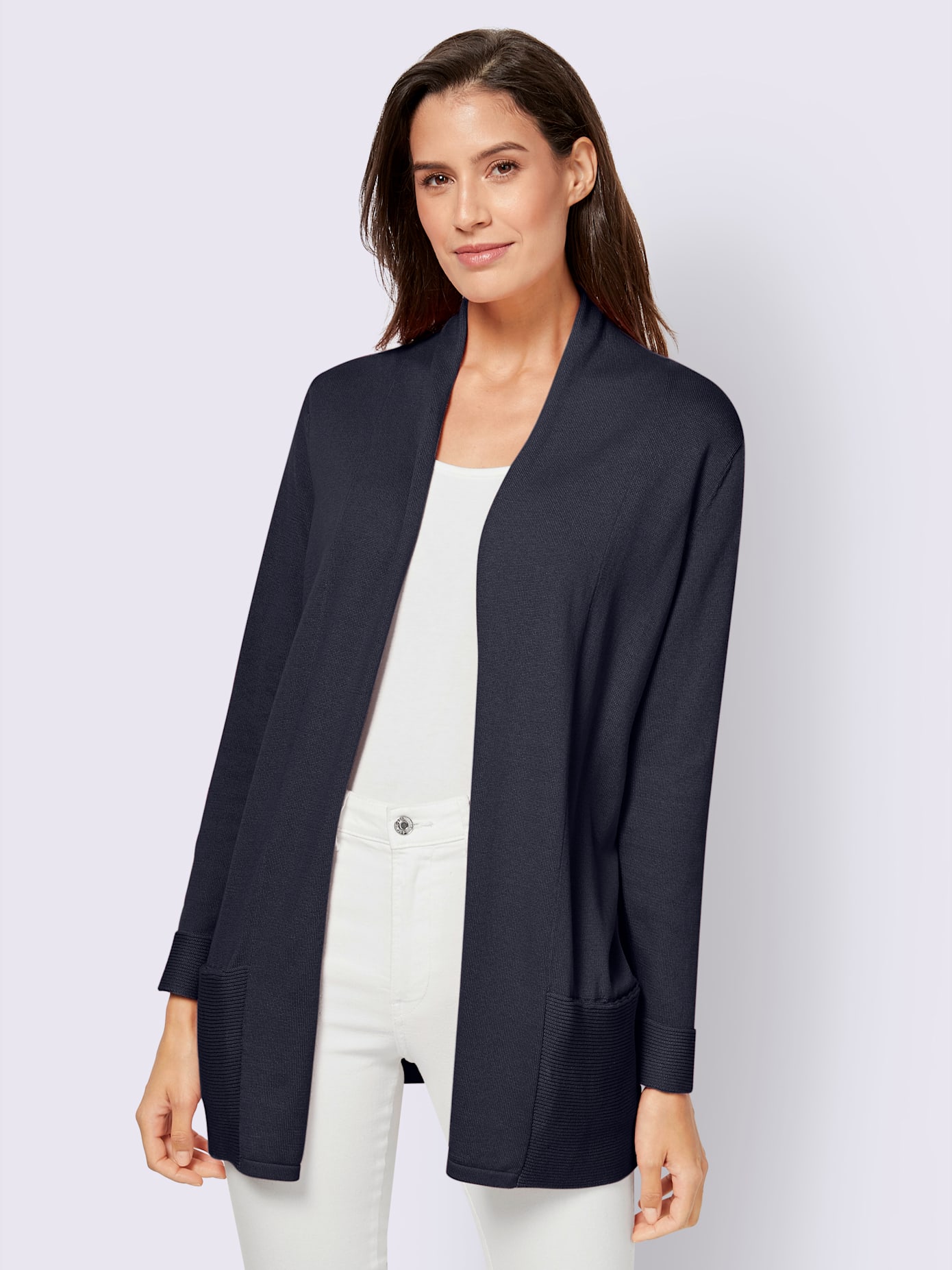 Veste longue en tricot 100% coton pima