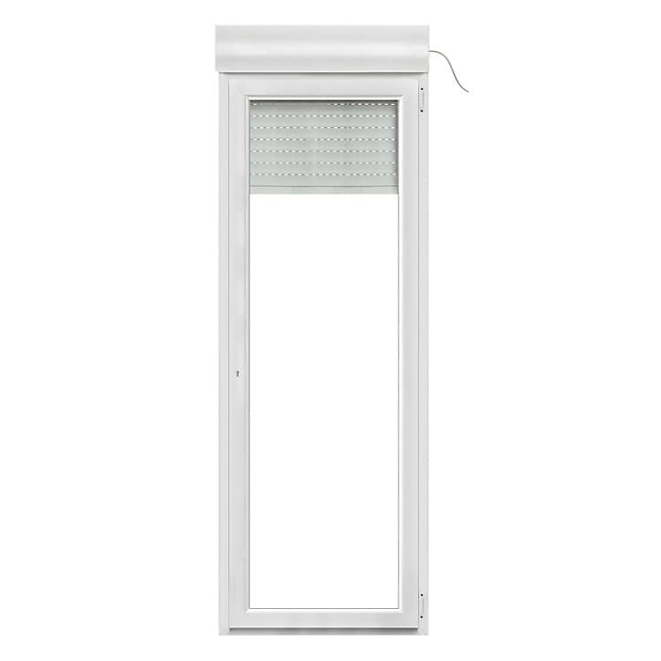 Porte fenêtre PVC 1 vantail tirant + volet roulant électrique GoodHome blanc - l.80 x h.215 cm, tirant droit