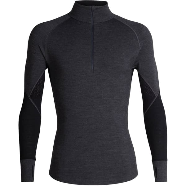 T-shirt thermique ICEBREAKER MENS 260 ZONE LS HALF ZIP JET HEATHER/BLACK