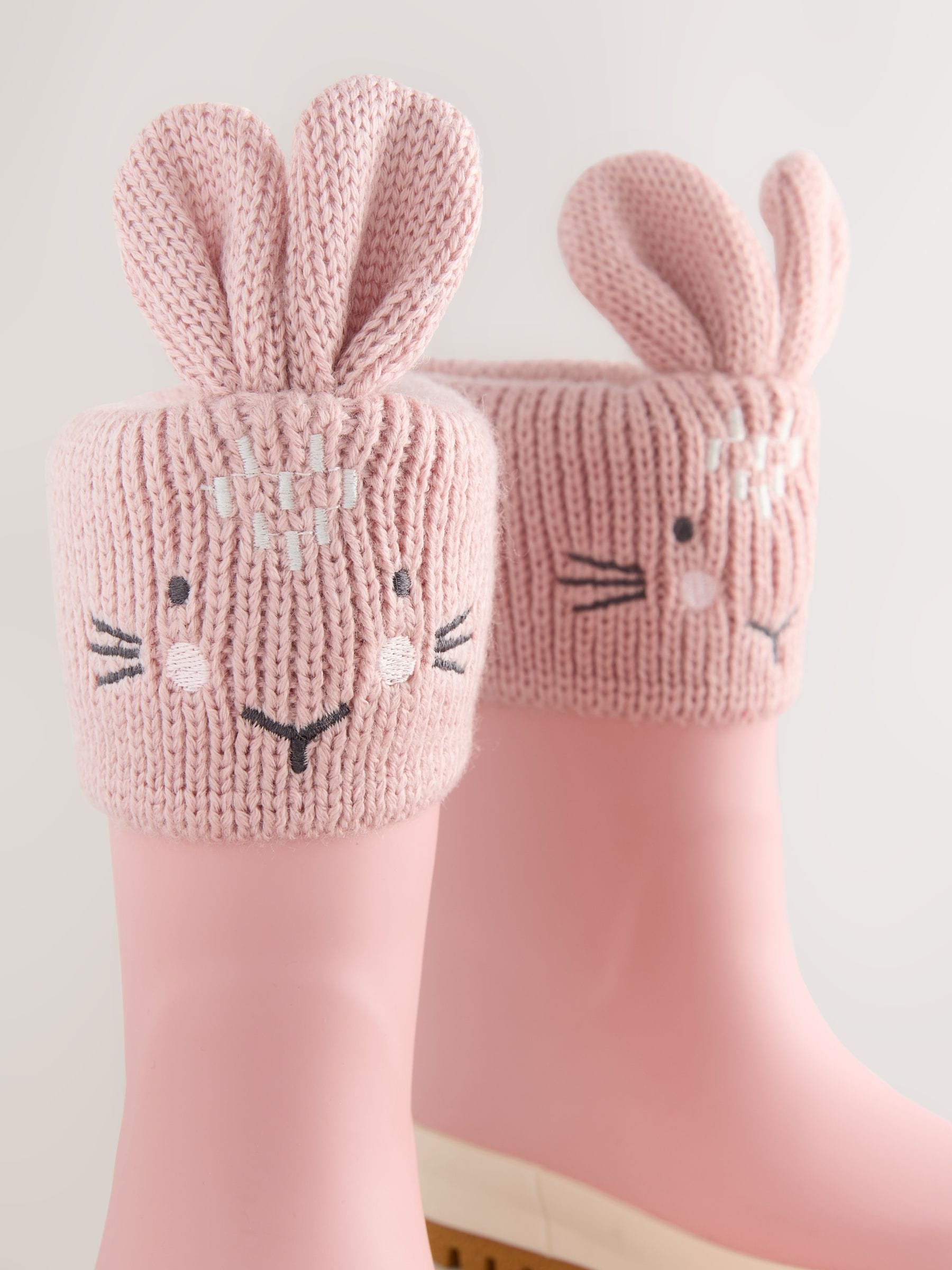 Roze met konijnen - Lined Cuff Wellies