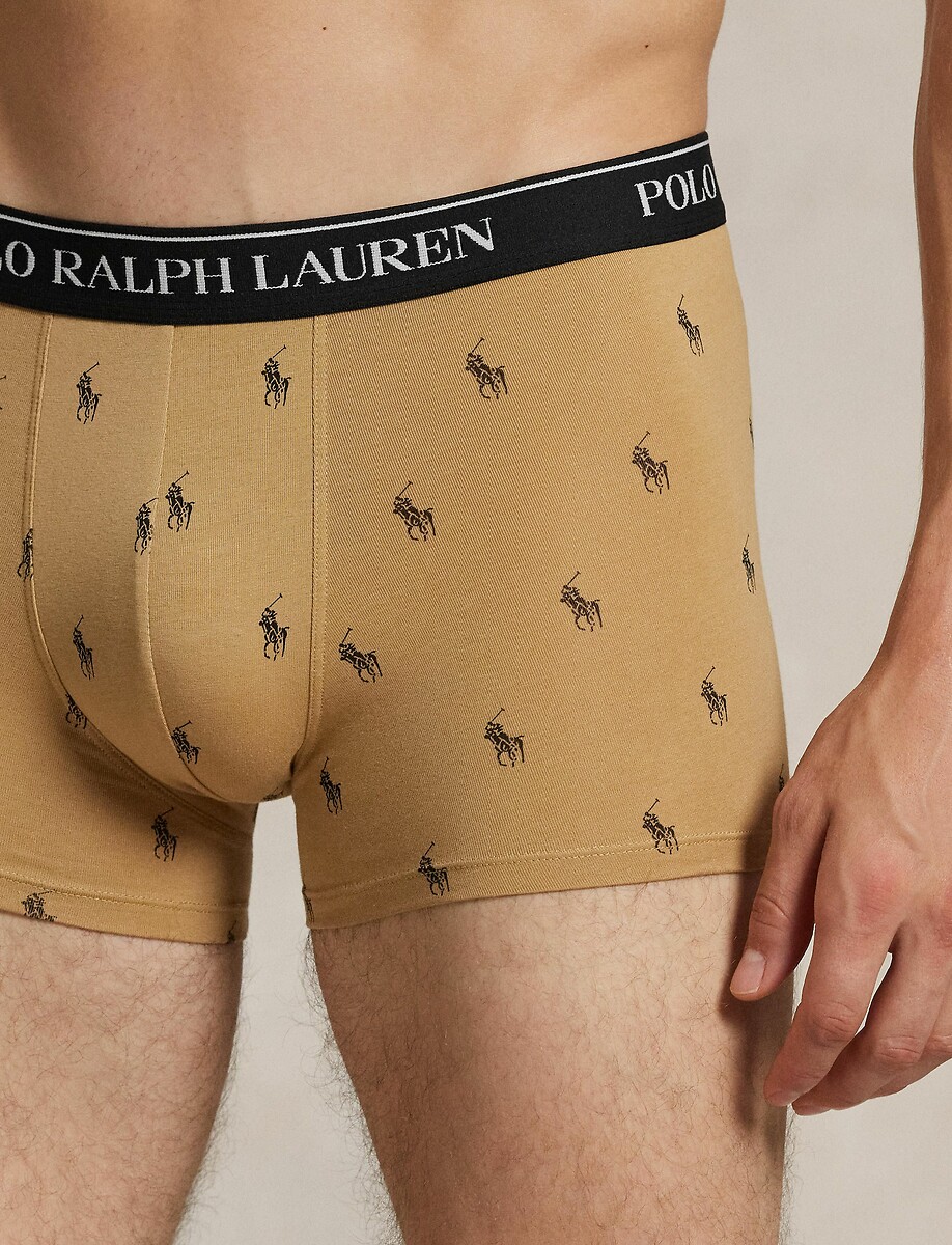 POLO RALPH LAUREN<br>Conjunto de 3 cuecas boxer clássicas em algodão elástico