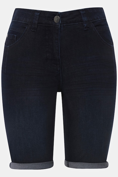 Jeans-Shorts, 5-Pocket, Elastikbund, mit recycelten Materialien