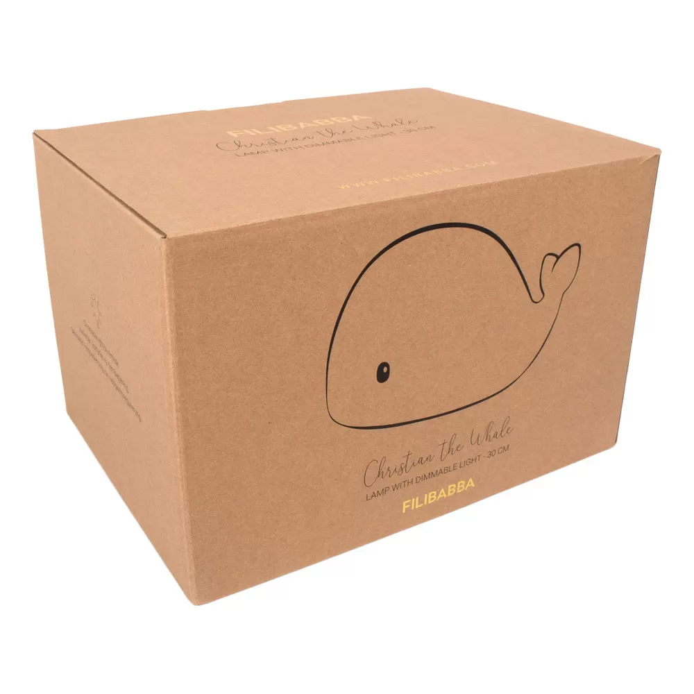 Filibabba LED lampe - Christian the whale 30 cm. - 1 stk.
