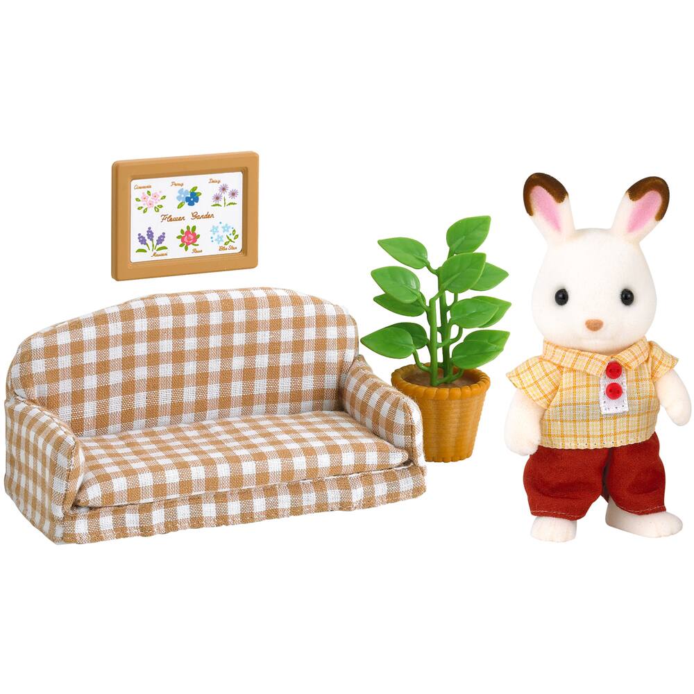 PAPA LAPIN CHOCOLAT ET SALON - SYLVANIAN MAISONS